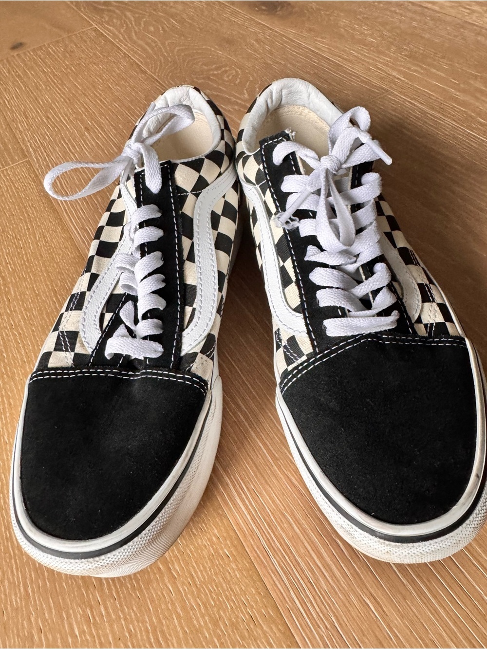 Vans Black and White Checkerboard Low-Top Sneakers